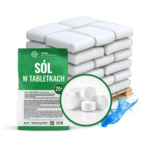 Najwyższej jakości oryginalna sól w tabletkach od TOMCHEM. Produkowane z wyselekcjonowanej soli warzonej (chlorek sodu - NaCl) i nie posiadają w swoim składzie zanieczyszczeń mechanicznych.