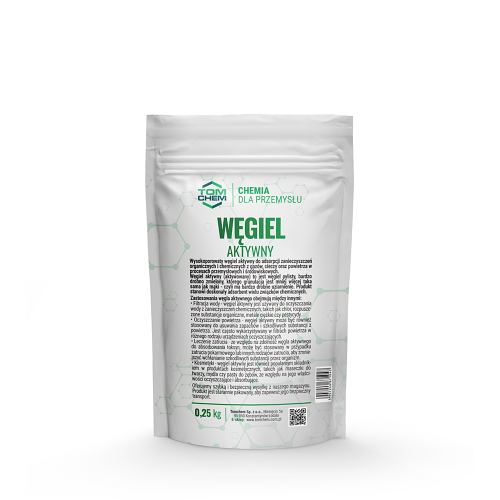 Węgiel aktywny 1 kg / worek strunowy Wysokoporowaty węgiel aktywny do adsorpcji zanieczyszczeń organicznych i chemicznych z gazów, cieczy oraz powietrza w procesach przemysłowych i środowiskowych.