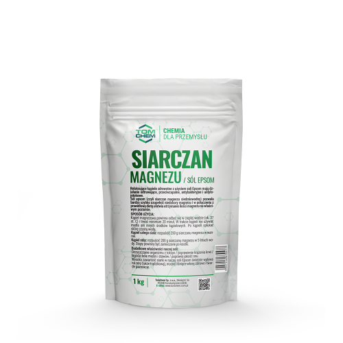 Siarczan magnezu 1 kg Relaksujące kąpiele zdrowotne z użyciem soli Epsom mają działanie odtruwające, przeciwzapalne, antybakteryjne i antyłojotokowe.
