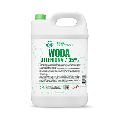 Woda utleniona to neutralizator ścieków, środek wybielający, używany przy produkcji barwników organicznych, do usuwania przykrych zapachów,.